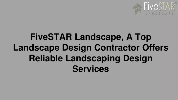 fivestar landscape a top landscape design