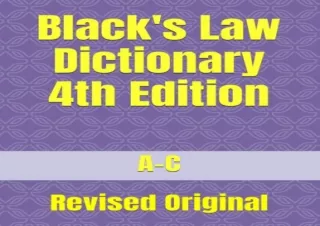 [EPUB] DOWNLOAD Black's Law Dictionary 4th Edition: Revised Original