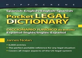 FREE READ [PDF] Spanish-English/English-Spanish Pocket Legal Dictionary/Diccionario Juridico de Bolsillo Espanol-Ingles/
