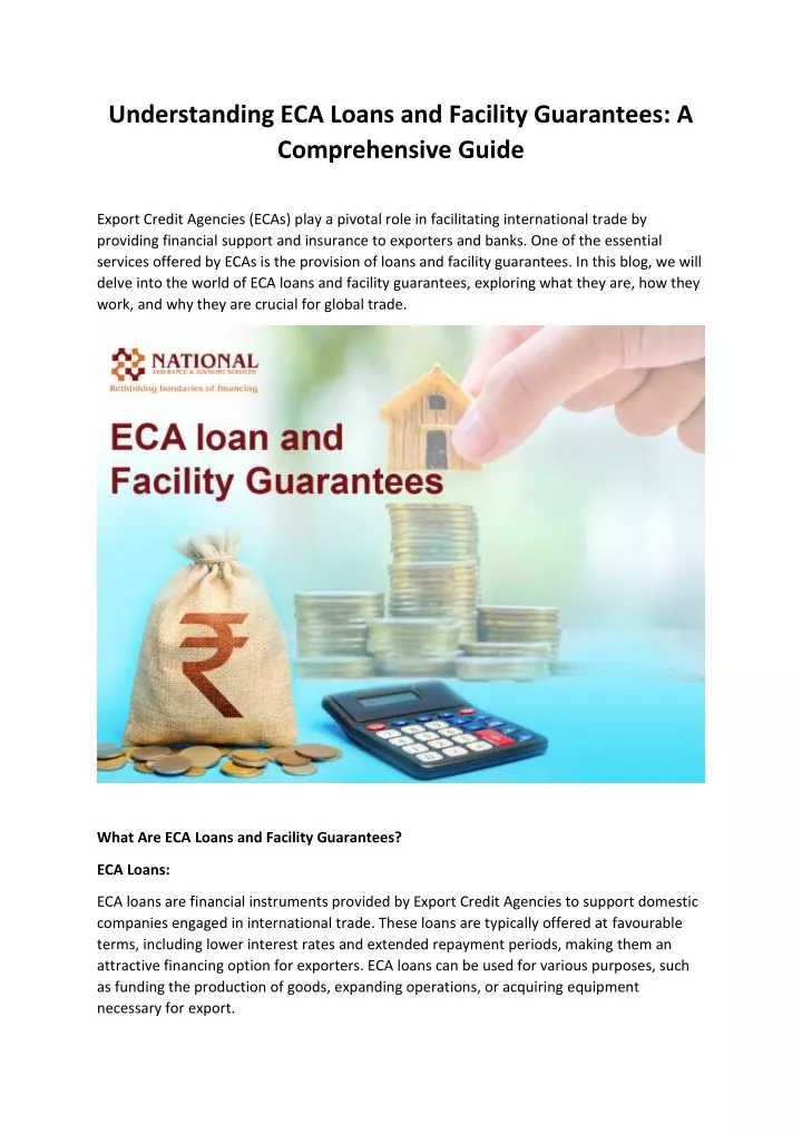 understanding eca loans and facility guarantees