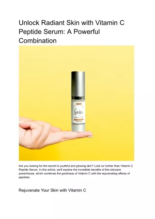 Discover the magic of Vitamin C Peptide Serum