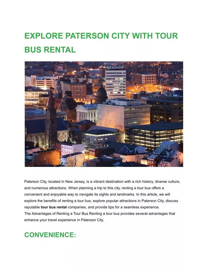 explore paterson city with tour