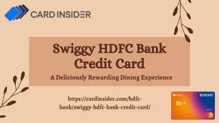 Maximize Savings with Swiggy HDFC Credit Card