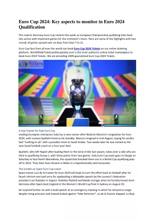 Euro Cup 2024 Key aspects to monitor in Euro 2024 Qualification