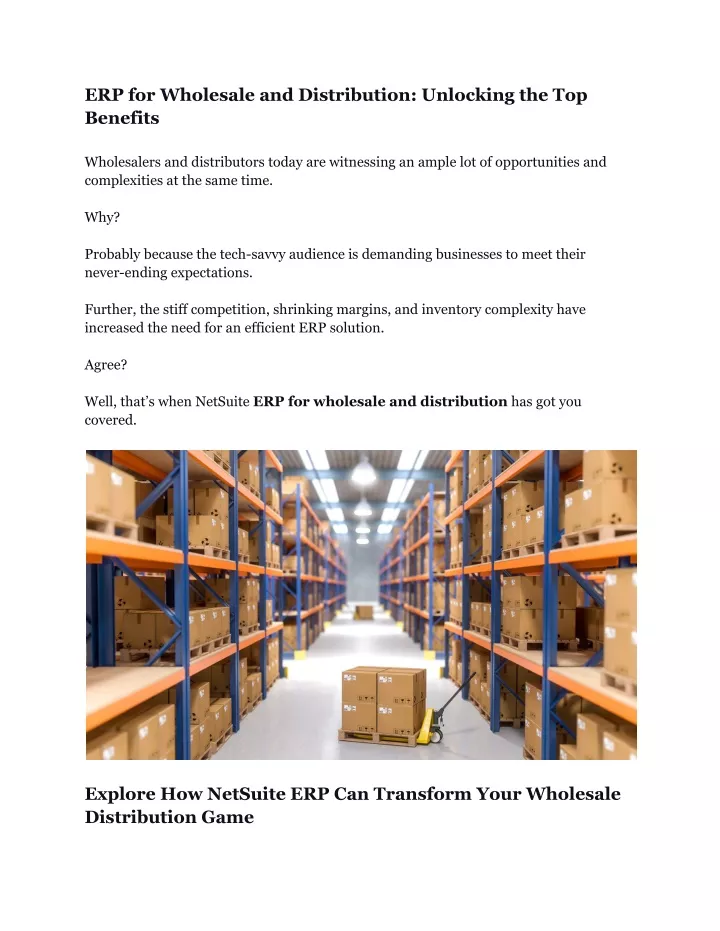 erp for wholesale and distribution unlocking