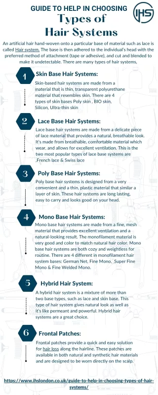 Guide To Help In choosing Types Of Hair Systems
