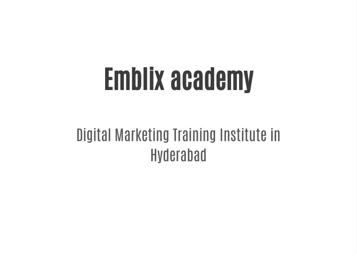 emblix academy