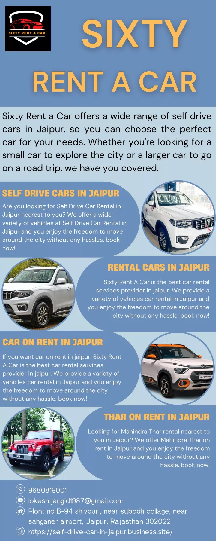 sixty rent a car offers a wide range of self