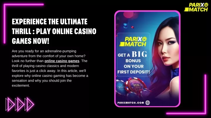 experience the ultimate thrill play online casino
