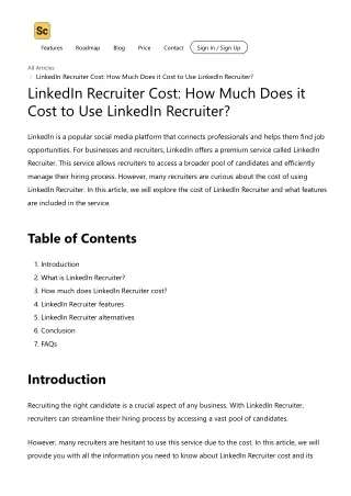 Linkedin recruiter cost