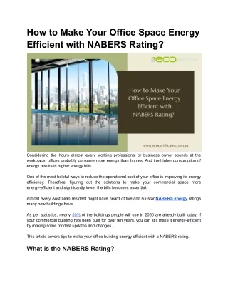 how to make your office space energy efficient