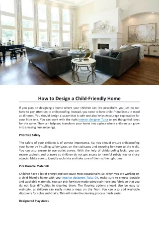 How to Design a Child-Friendly Home