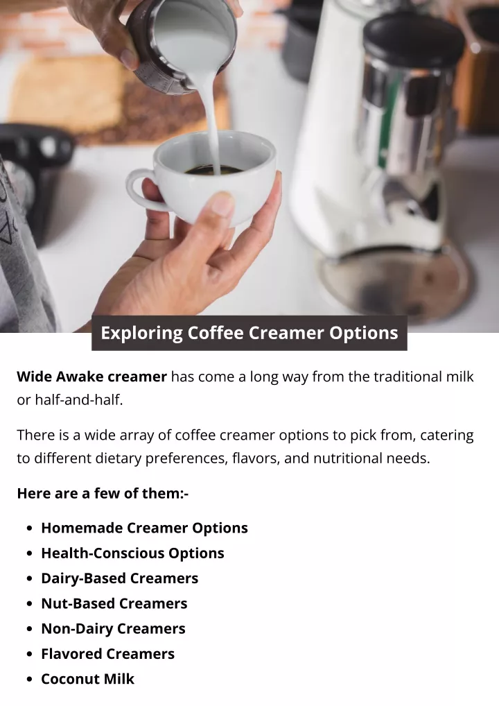 exploring coffee creamer options