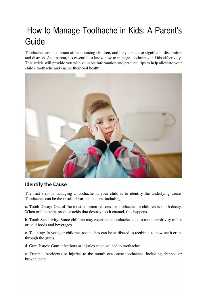 how to manage toothache in kids a parent s guide