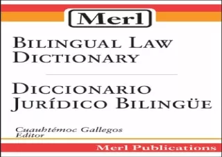 [EPUB] DOWNLOAD Merl Bilingual Law Dictionary/diccionario Juridico Bilingue (English and Spanish Edition)