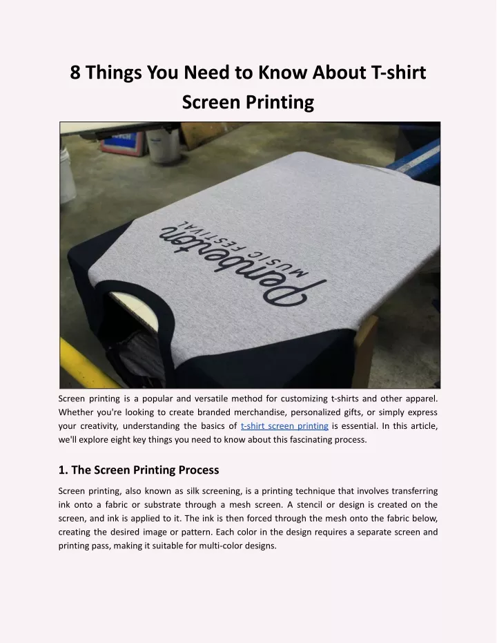 8 things you need to know about t shirt screen