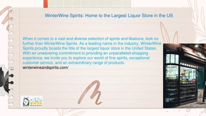 winterwine spirits home to the largest liquor