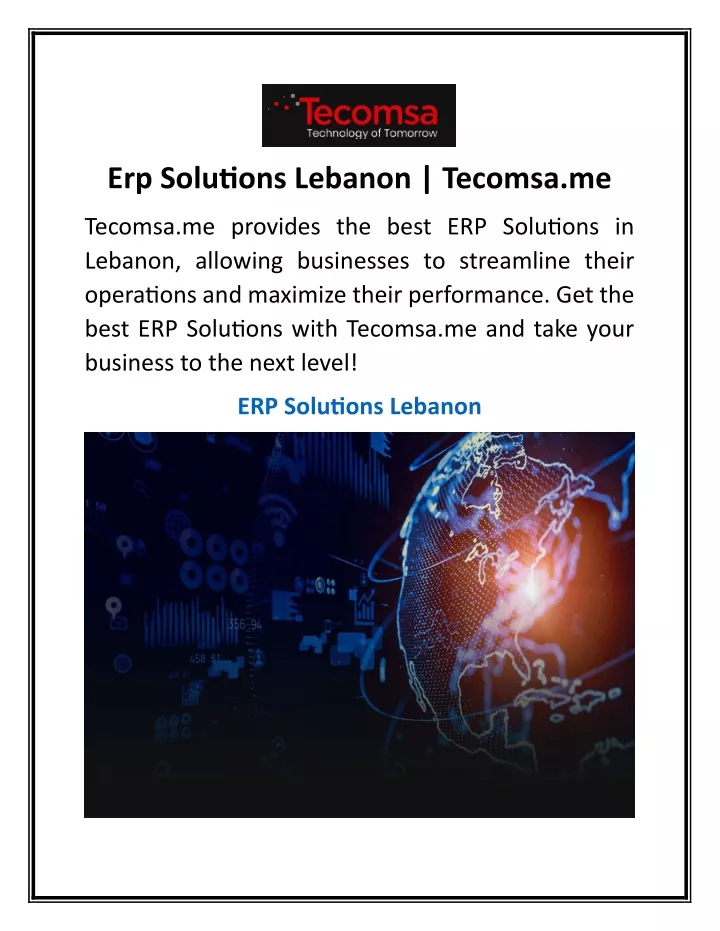 erp solutions lebanon tecomsa me