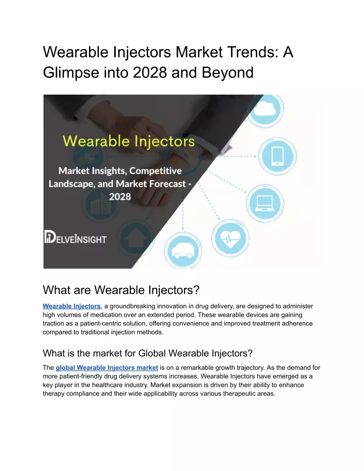 wearable injectors market trends a glimpse into