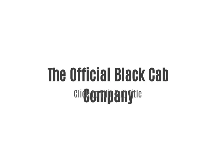 the official black cab company