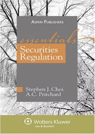 PDF Read Online Securities Regulations: The Essentials kindle