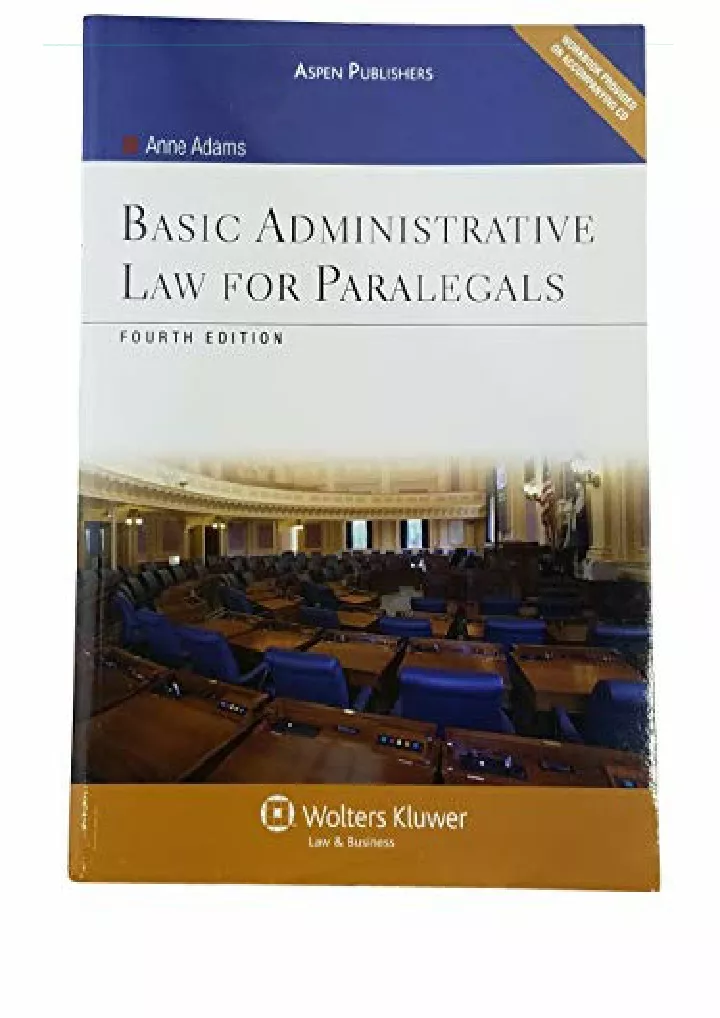 basic administrative law for paralegals 4e aspen