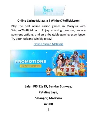 Online Casino Malaysia