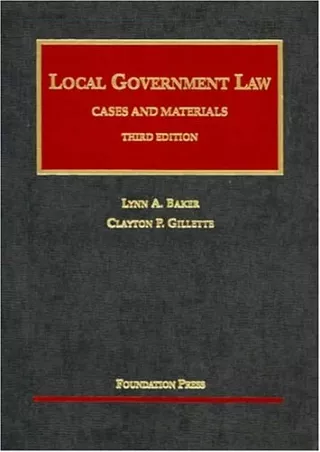 [PDF] READ] Free Local Government Law: Cases and Materials (University Case