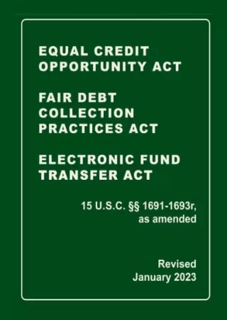 [PDF] DOWNLOAD FREE Equal Credit Opportunity Act | Fair Debt Collection Pra