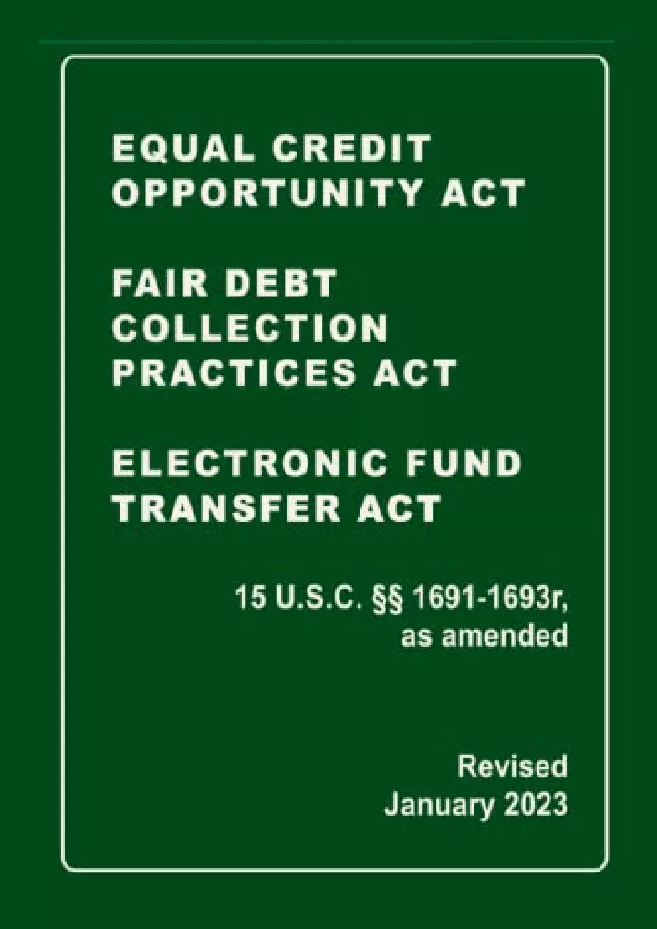 equal credit opportunity act fair debt collection