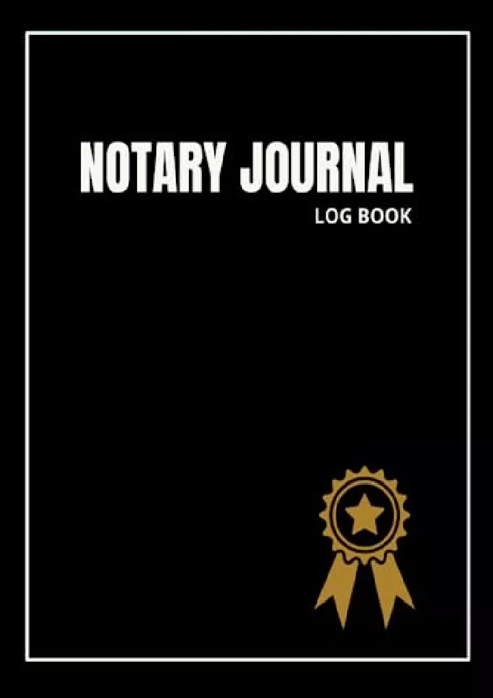 notary journal log book for signing agents