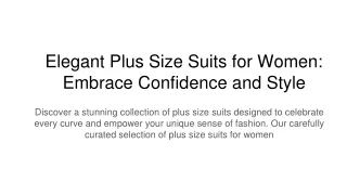 Plus Size Suits for Women