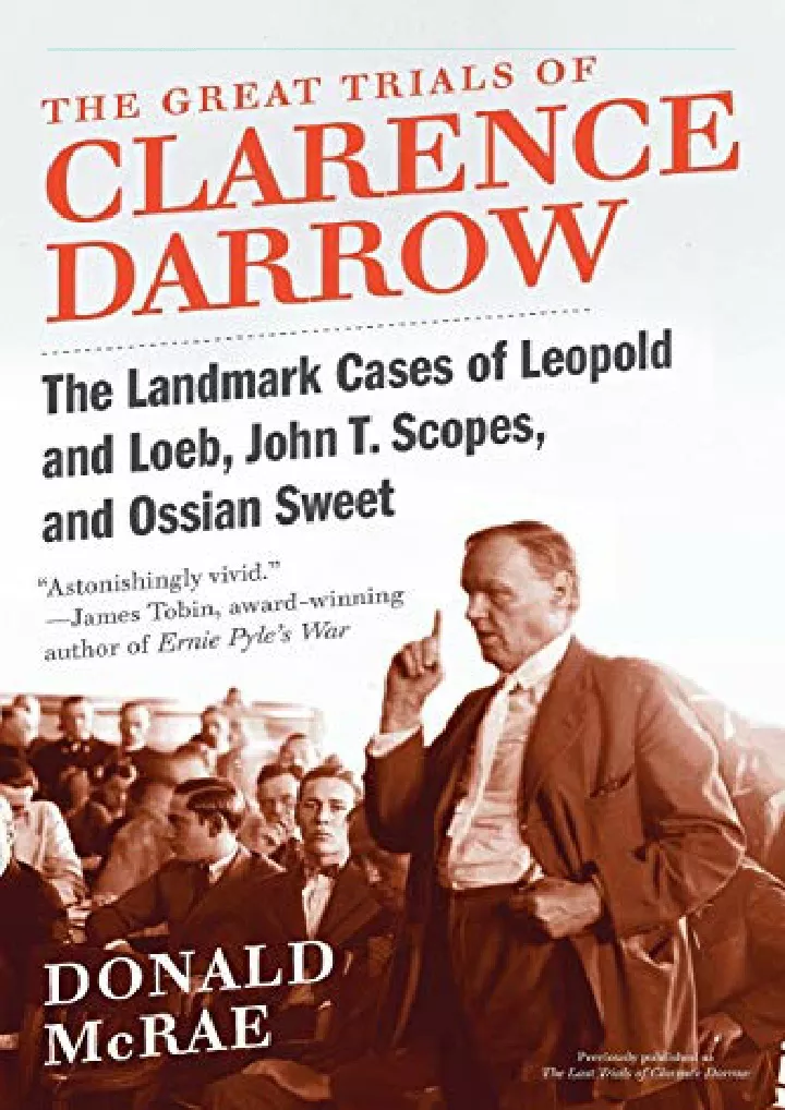 the great trials of clarence darrow the landmark