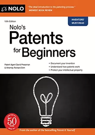 DOWNLOAD [PDF] Nolo's Patents for Beginners free