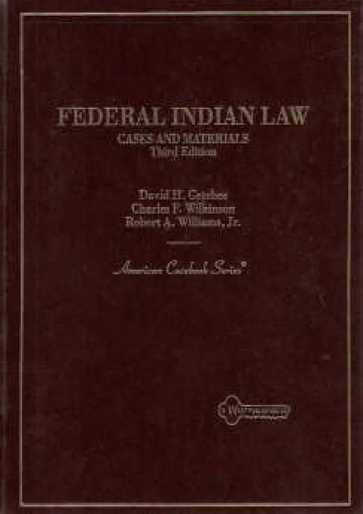 cases and materials on federal indian