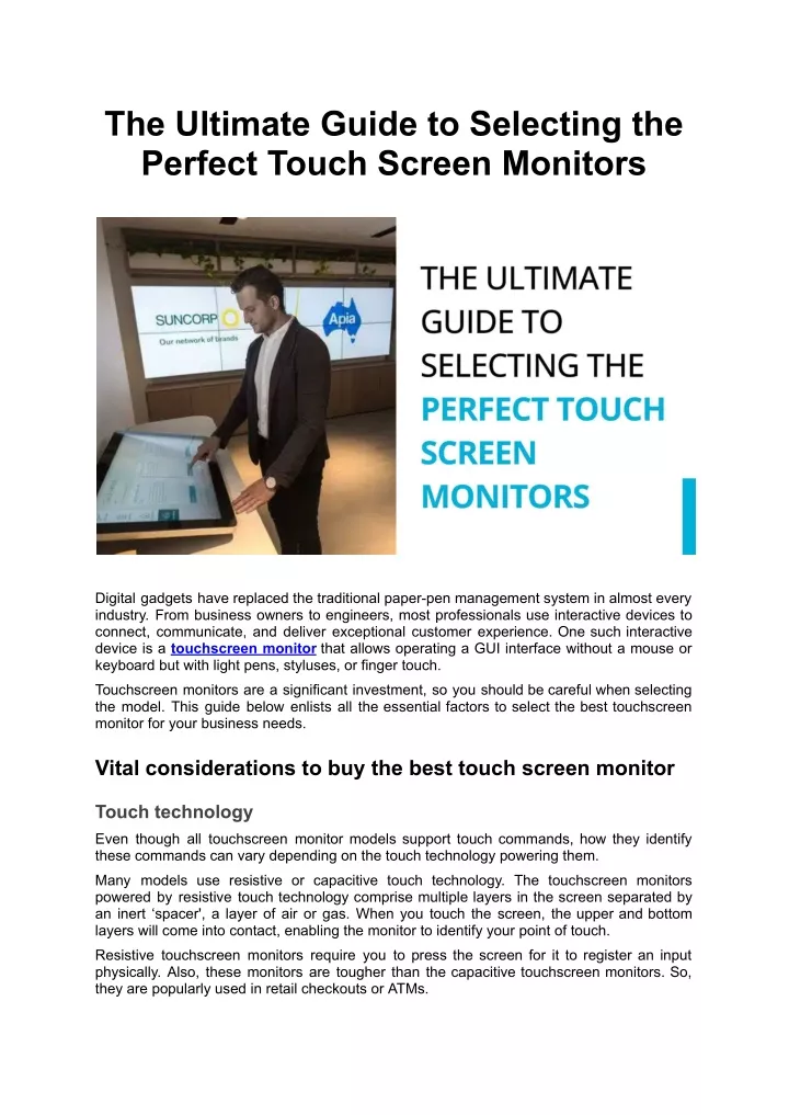 the ultimate guide to selecting the perfect touch