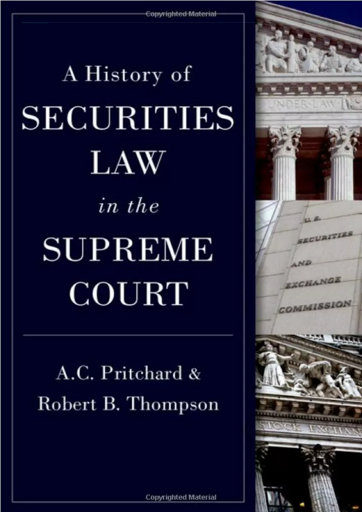 a history of securities law in the supreme court