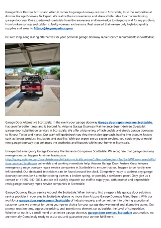 Garage Door Services in Scottsdale: Expert Solutions for Garage Door Repair and