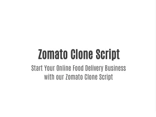 Zomato Clone Script