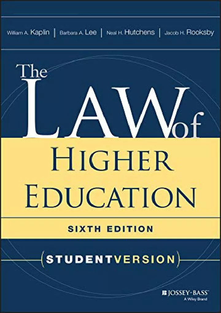 the law of higher education student version