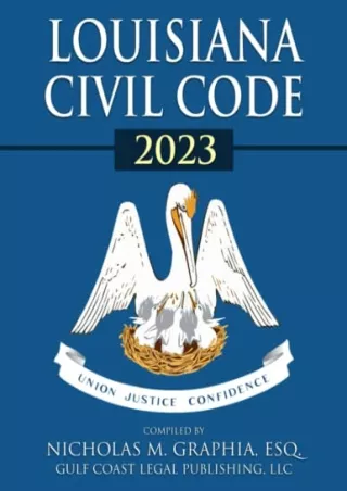 [PDF] DOWNLOAD FREE Louisiana Civil Code 2023 download