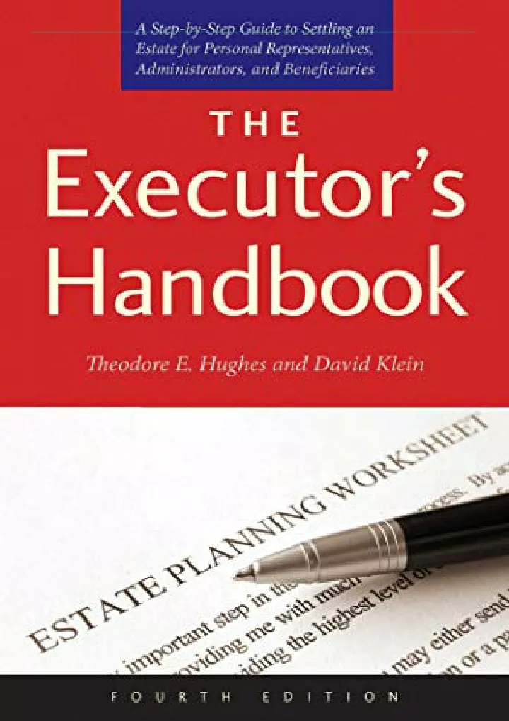 the executor s handbook a step by step guide