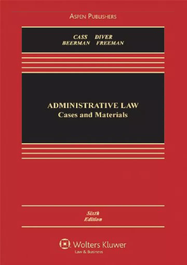 administrative law cases and materials sixth