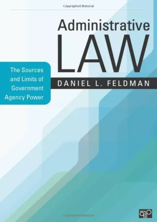 PDF Download Administrative Law: The Sources and Limits of Government Agenc