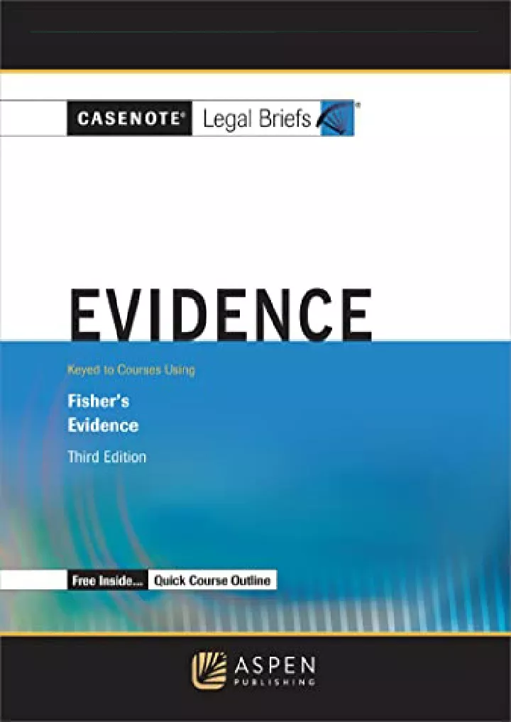 evidence keyed to courses using fisher s evidence