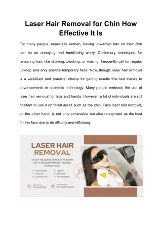 Laser Hair Removal for Chin How Effective It Is