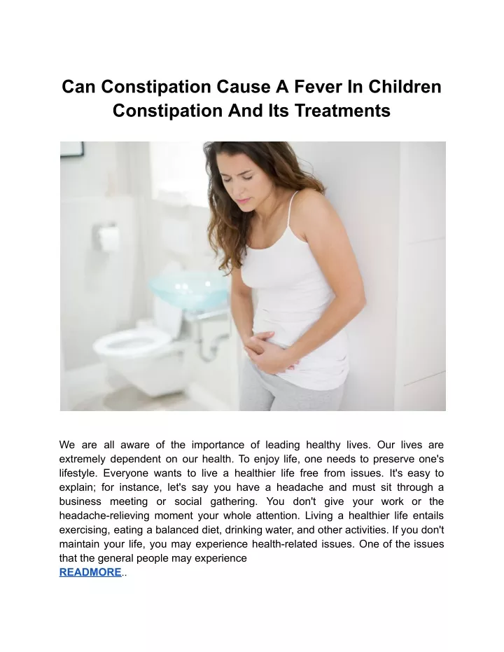 can constipation cause a fever in children