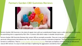 Farmers Garden CBD Gummies Reviews