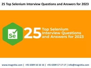 25 top selenium interview questions and answers
