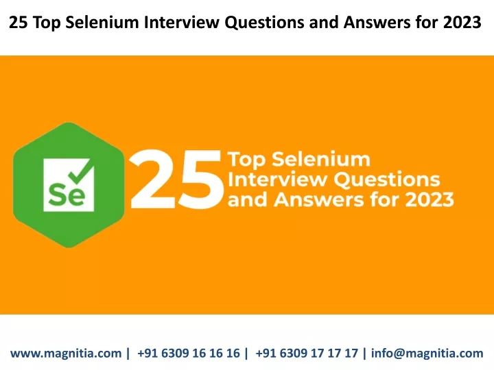 25 top selenium interview questions and answers